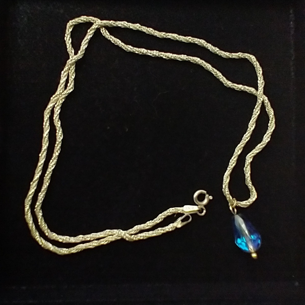 Sterling Silver and Blue Swarovski Crystal